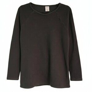 Sonoma top women's ultra-soft Fleece Medium black long sleeve shirt pullover